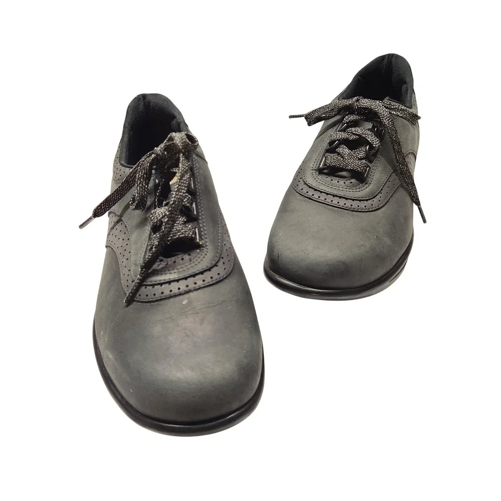 SAS Walk Easy Womens Size 10 M Black Leather Comfort Walking Shoes Made in USA